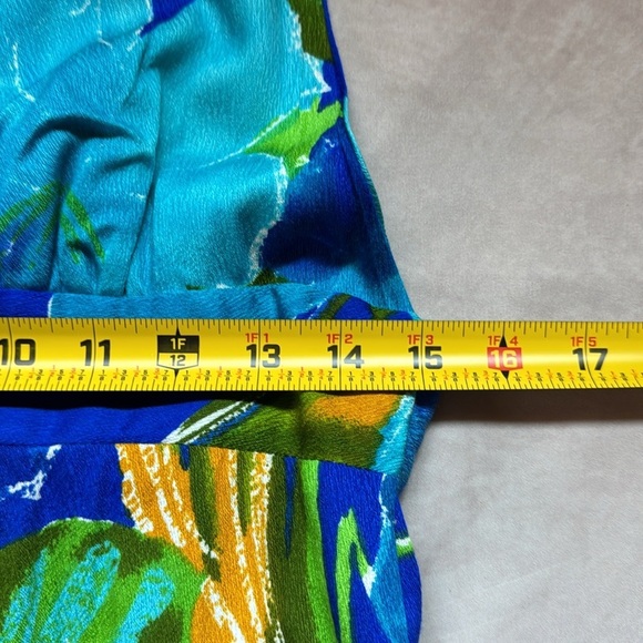 Pomare Vintage Hawaiian Maxi Dress Size 12 Tropical Aloha Floral 70s Ruffle Neck - Picture 10 of 12